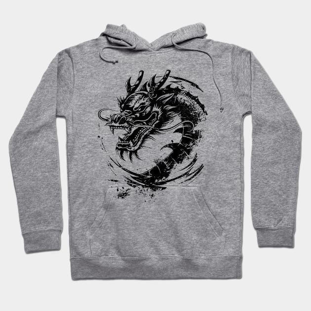 Symbolic zodiac Black Chinese Dragon Hoodie by The Maverick Souls